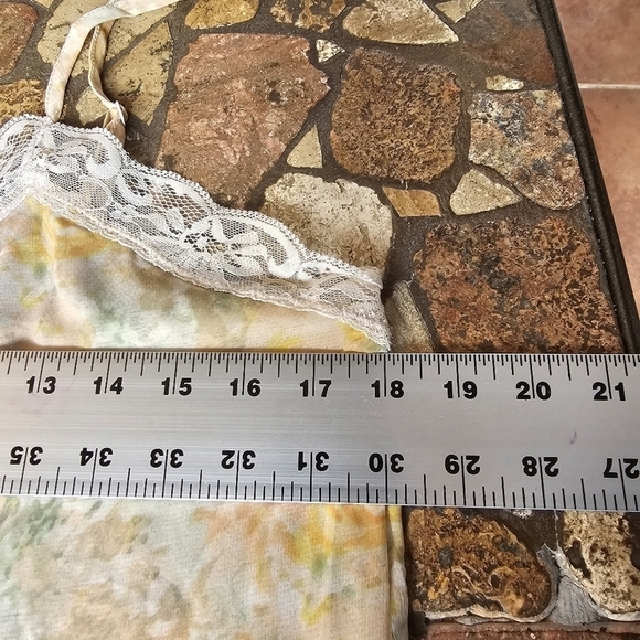 Free People Intimately Sheer Floral Top with Lace Trim and Tulip Hem, Size Med - Picture 12 of 13